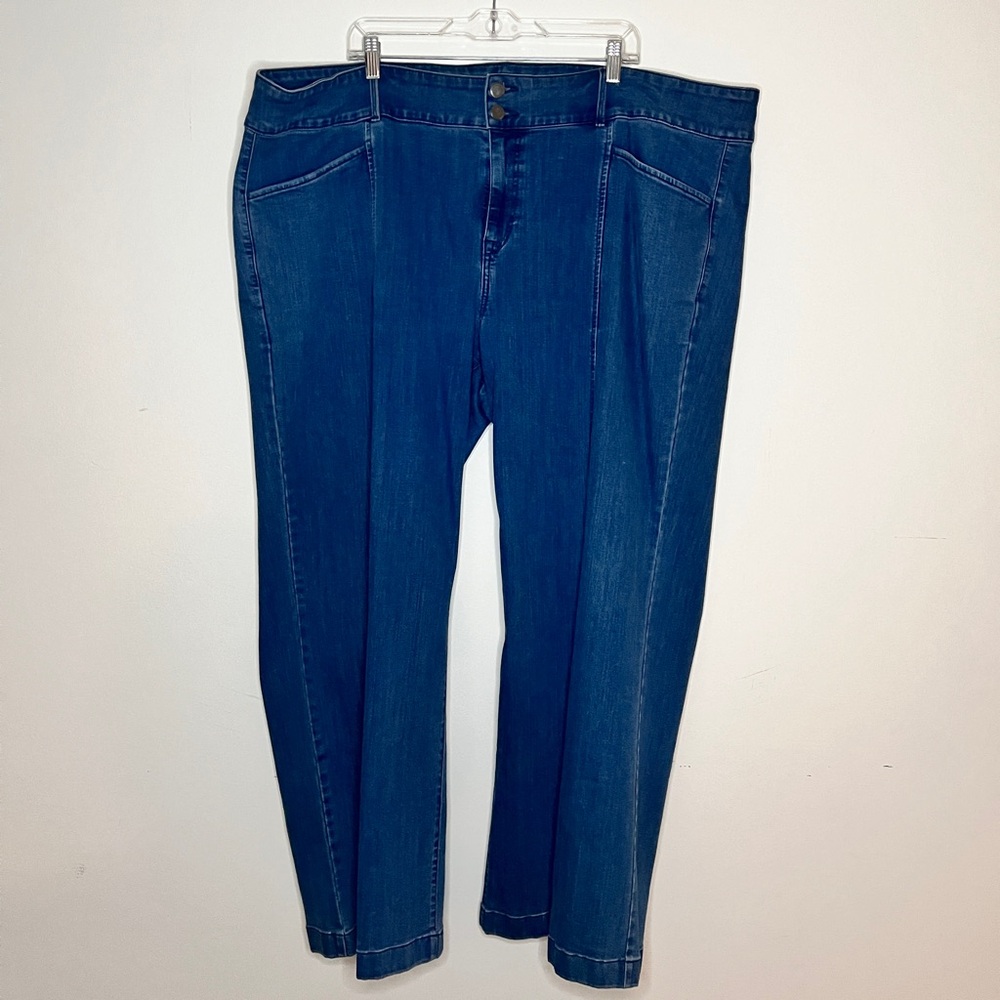 Isaac Mizrahi Live! TRUE DENIM Wide Leg Trouser Jean Plus Size 26.  WORN ONCE